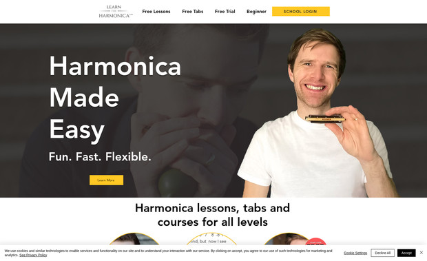 LearnTheHarmonica: We created a custom progress and training module for learntheharmonica.com — a complete learning system built on Wix Editor, enabling members to follow structured harmonica lessons, track their progress, and engage with personalised learning paths.
