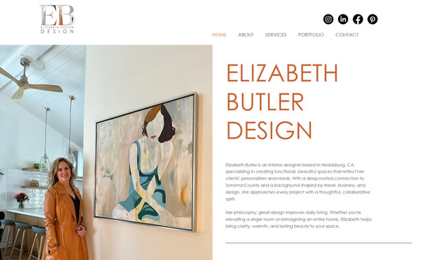 Elizabeth Butler Design: New website, branding, marketing, and marketing coaching for Sonoma Valley Interior Designer. 