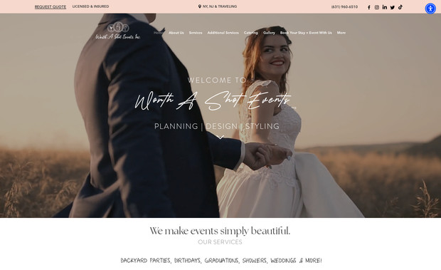Worth A Shot Events: A wedding planner website