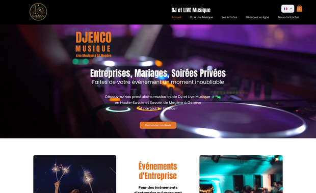 DJENCO Musique: Refonte graphique complète + création pages "Réservation en ligne" + création de pages contenu, optimisation SEO
& ajout version EN