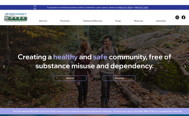 SCCARES: This website was built for the Sevier County Coalition for Addiction Recovery and Education Services (Sevier County C.A.R.E.S.), who needed a complete redesign and upgrade from their outdated WordPress site. We delivered a modern, fully responsive website packed with updated content and clearly outlined services. The site is designed to educate residents of Sevier County and surrounding areas about the dangers of drug use, the realities of addiction, mental health awareness, and the recovery and support programs available. Fully optimized for search engines, the website serves as a critical resource for the community. We also continue to support Sevier County C.A.R.E.S. with their ongoing marketing efforts.