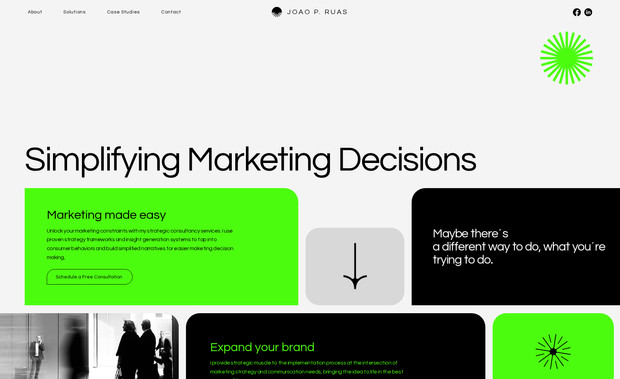 Joao Ruas: Project: João Ruas Strategy – Website Design

Built a sleek, professional, and strategy-focused website using Wix Studio. Designed for smooth navigation, responsive performance, and SEO optimization. Integrated custom branding, clear content structure, and engaging visuals to enhance user experience.