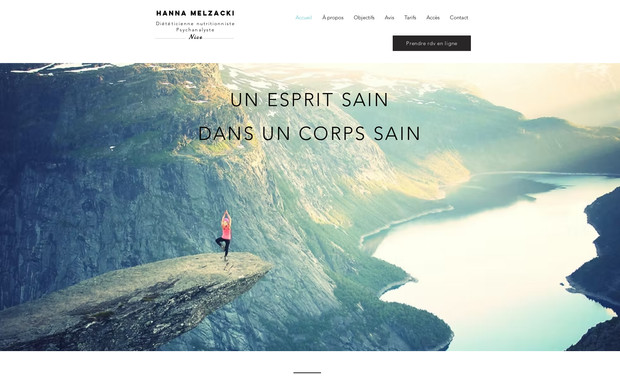 Hanna Melzacki: Diététicienne à Nice, France
Création du logo et du site