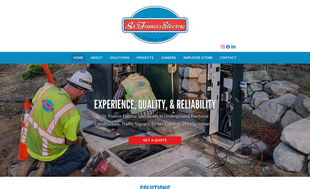 St Francis Electric: Website redesign for St. Francis Electric. This redesign involved adjusting the overall site to fit normal screen sizes, ensuring the new design provided more flow and ease of navigation for site viewers, and prioritizing mobile.