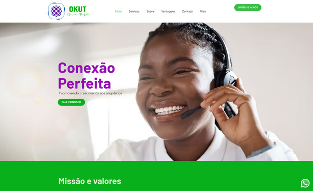 Okut: Desenvolvemos esse site para um cliente de Angola.