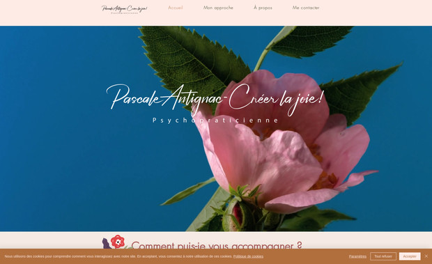 Pascale Antignac: Site web pour Psychopraticienne spécialisée en Constellation Familiales Systèmiques et Sophro Analyse.