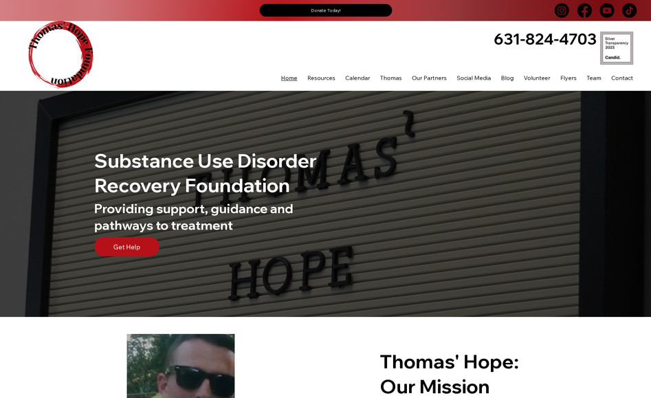 THOMAS HOPE FOUNDATION: New Website for Non-Profit