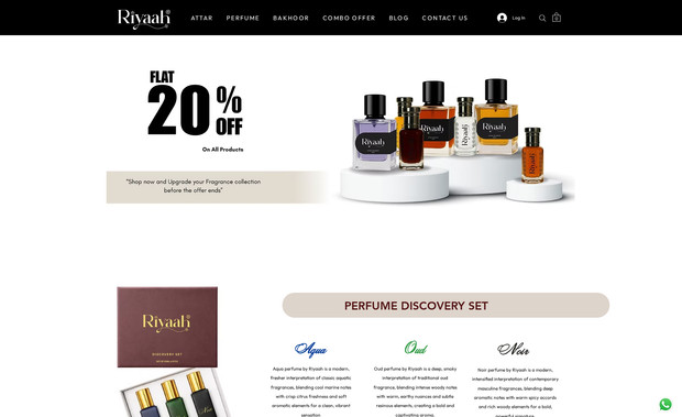 Riyaah Perfume: We developed an online store for a perfume brand. Here users can purchase products online, make the payment, and track the delivery.