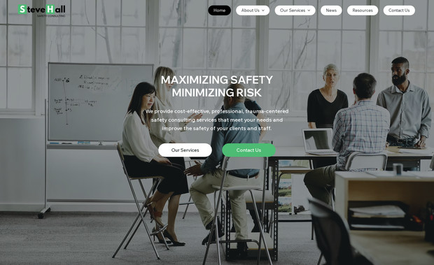 Steve Hall Safety Consulting: Création de site sur Editor X pour un cabinet de consulting en sécurité.