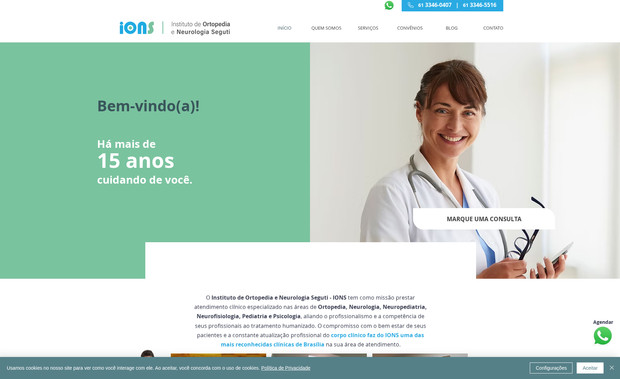 IONS MED: Uma clínica médica especializada em neurologia, desenvolvida com base nas necessidades dos clientes e criada com criatividade, responsividade e uma interface de leitura limpa para proporcionar facilidade aos clientes.