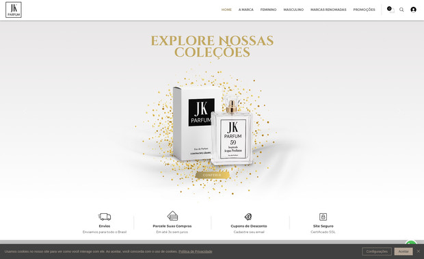 JK Parfum: O site Jessika Parfum foi desenvolvido com foco em transmitir elegância, credibilidade e sofisticação — características essenciais para uma loja especializada em perfumes importados e fragrâncias exclusivas. O projeto foi pensado para oferecer uma navegação fluida, visual moderno e uma experiência de compra simples e intuitiva.