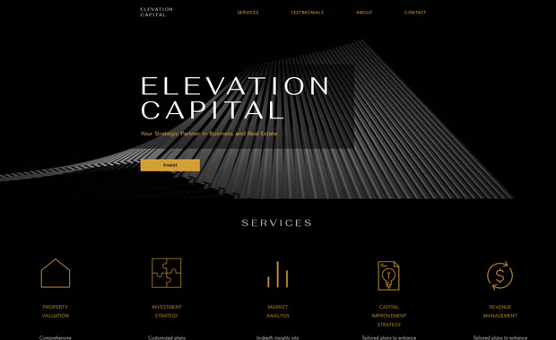 Elevation Capital: Custom template and brand design for capital raise company in real estate and management.