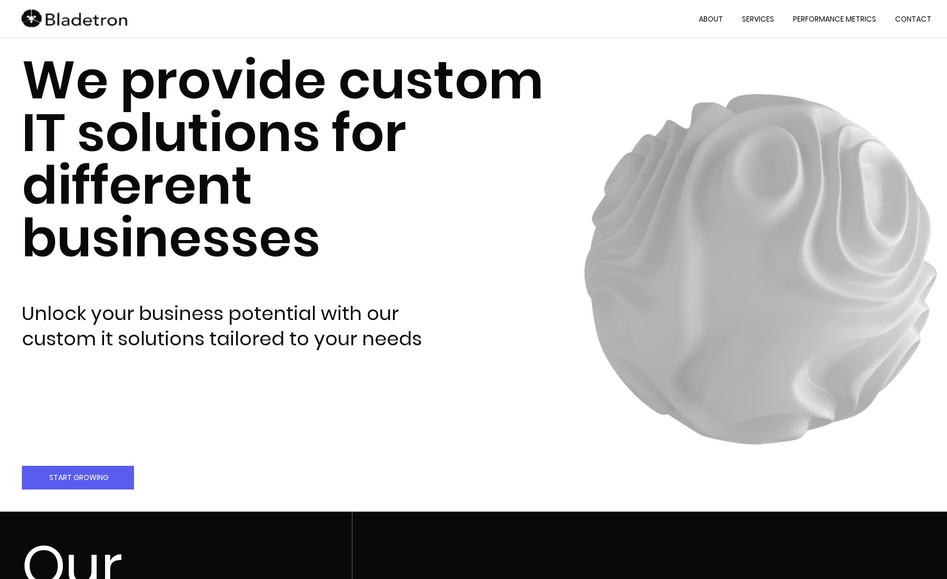 Bladetron: Website for Web3 company