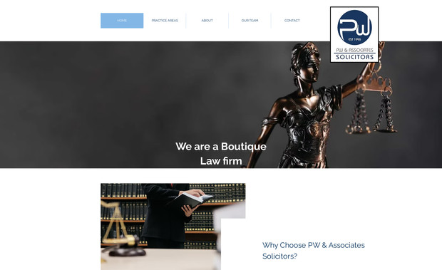 PW & Associates: Law Website. Professional and Simple Design as Requested.
