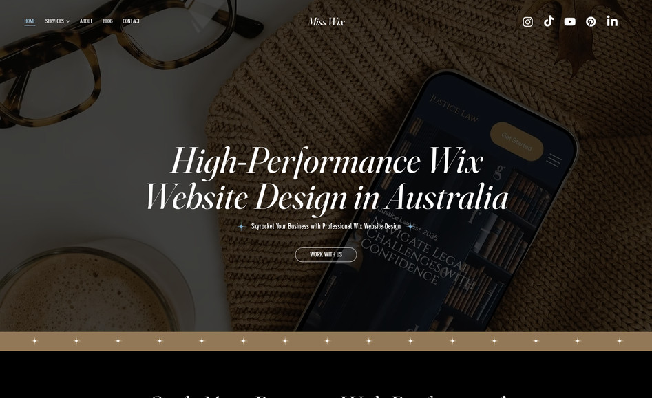 Miss Wix Web Design: I developed a fresh and fun new website for Miss Wix inline with their brand and updated service offerings. 