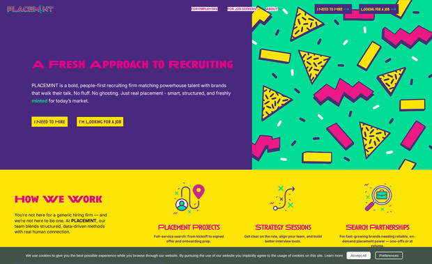 PLACEM!NT: New website for different kind of talent placement agency. 