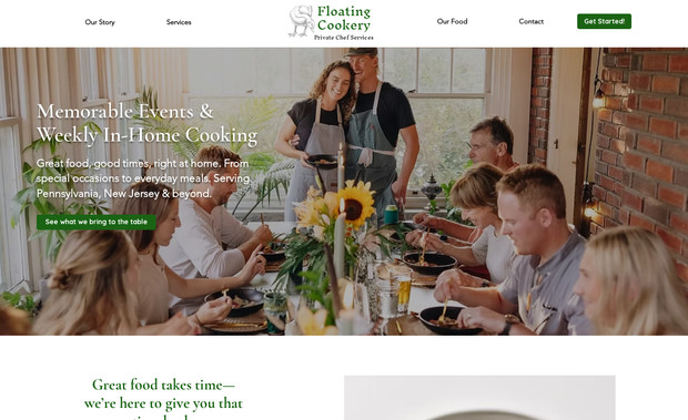 Floating Cookery: Designed a private chef's website!