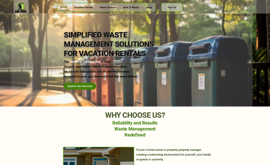 Bin Gone Waste Manag: A complete End to End Setup with Amazing Website design