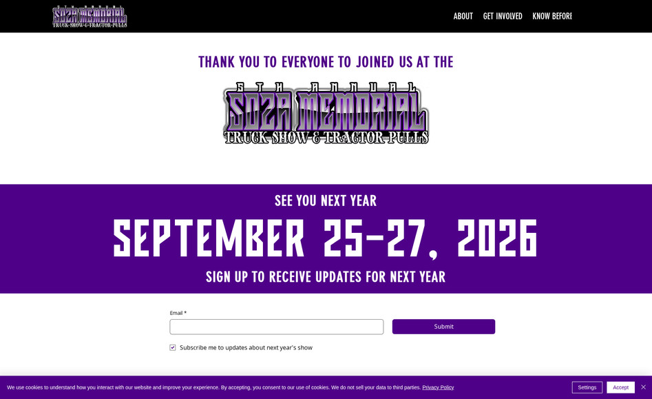 Soza Memorial Truck Show: Built a custom website for our client, Soza Memorial Truck Show.