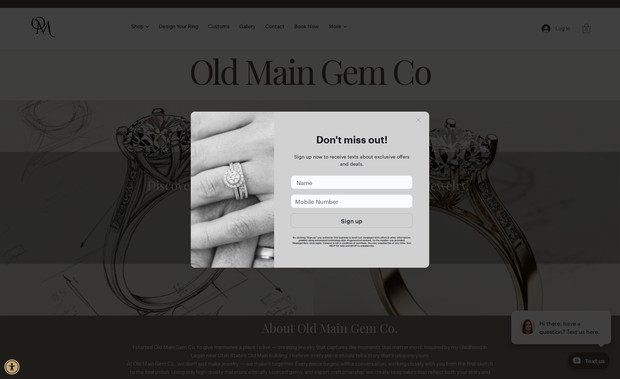 Old Main Gem Co: SEO, Paid Ads Management, Social Media Management and Website Management. 