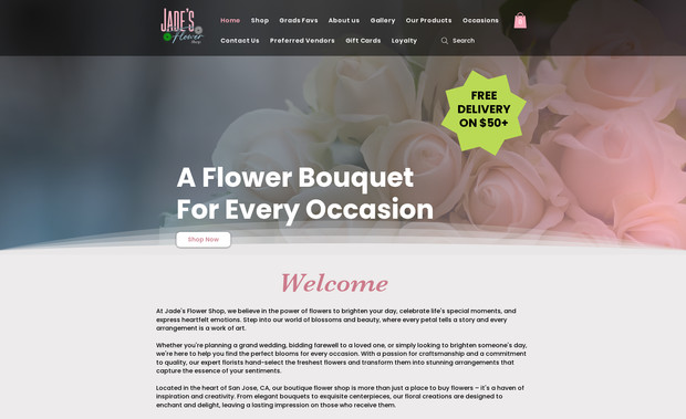 Jade's Flower Shop: New website design