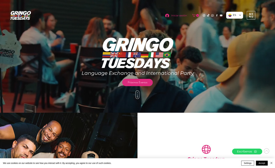 Gringotuesdays: Working with Travis, Sandra, and Andrés has been one of the most rewarding aspects of life. Engaging in every aspect of communication from the beginning, we have witnessed the brand's expansion and growth, bringing their experience to thousands of people. From the conceptual development of their events to the entire outreach strategy, with Gringo Tuesdays, we have done everything that can be developed with a brand.