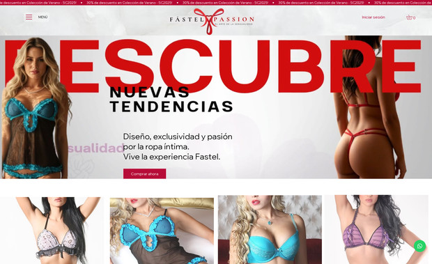 Fastel Passion Intimidades: E Commerce para empresa de moda. Venta de Lencería Femenina
