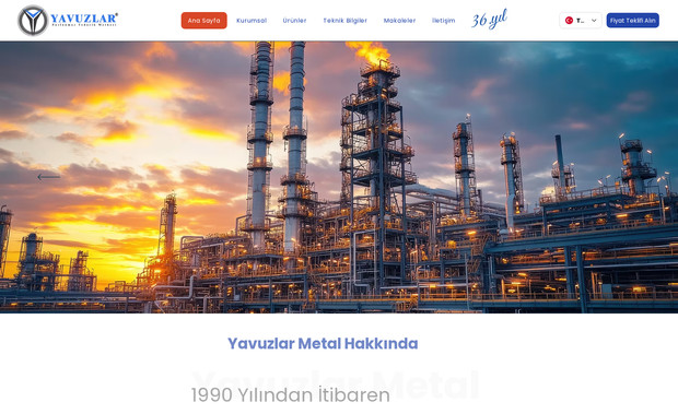 Yavuzlar Metal: A corporate website was made for a stainless steel manufacturer.