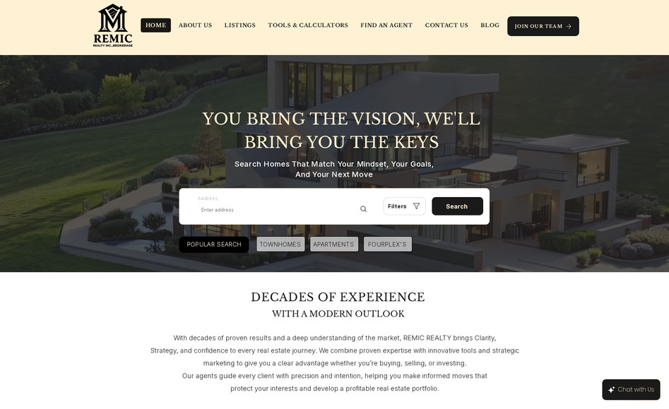 REMIC REALTY INC.: real estate website with IDX MLS integration