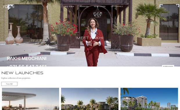 Rakhi Megchiani : Premium UAE Based Property Consultant Website