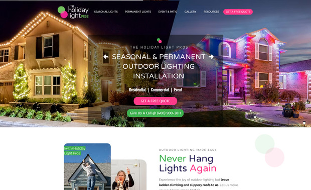 Holiday Light Pros: Holiday Light Pros (Bay Area) Full website creation, logo design, branding, custom graphics, Advance SEO