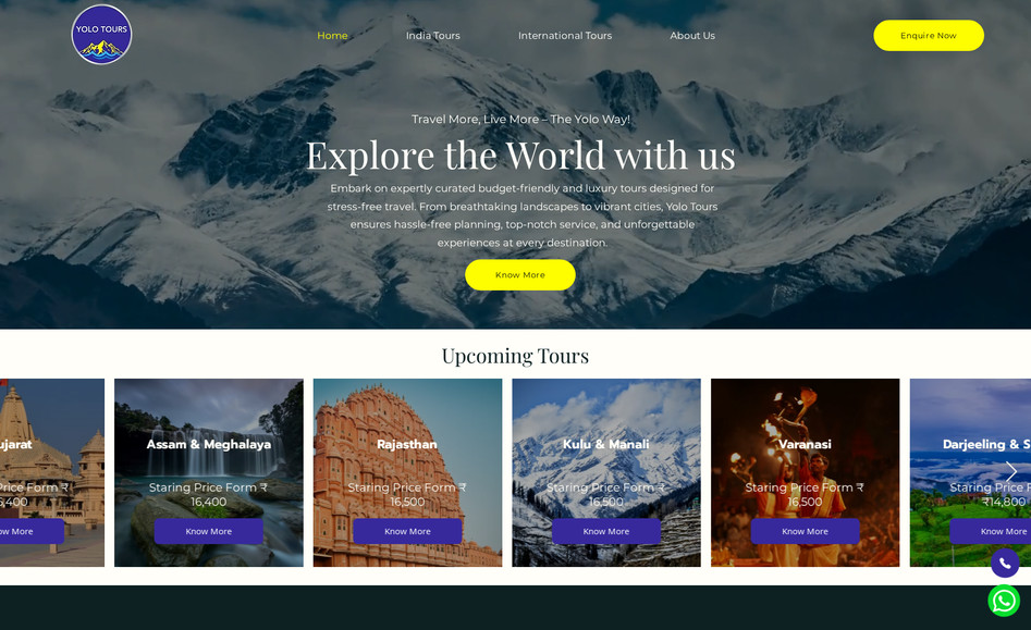 yolotours: Yolo Tours transforms travel into a personal adventure—blending local insight, smooth logistics, and heartfelt hospitality to help you not just see India, but truly live it. Their transparent pricing, customizable itineraries, 24/7 support, and stellar reviews make them a trusted choice for solo travelers, couples, families, and small groups.