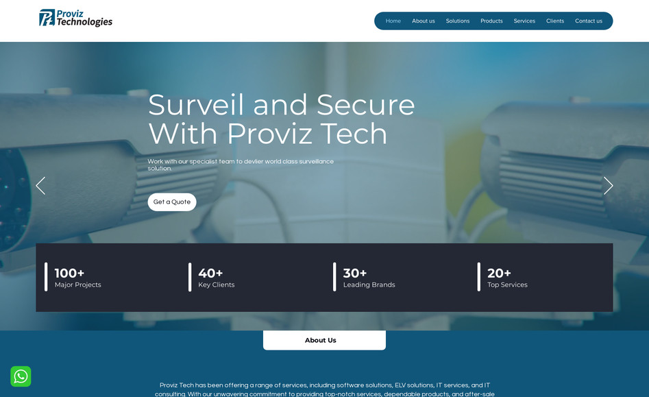 Proviz Technologies: Business website for ELV system integrator