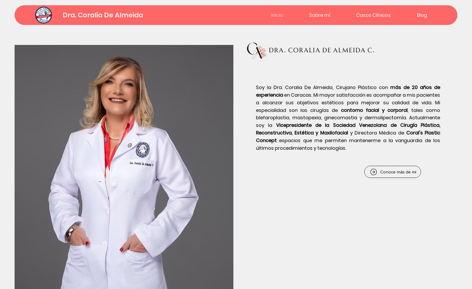 CORALIA DE ALMEIDA: Pagina web corporativa para Cirujano Plastico