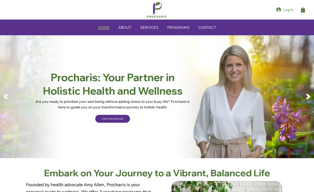 Procharis: Digital Stylz developed a professional website encompassing dedicated sections for Home, About, Services, Programs, and all necessary legal pages.