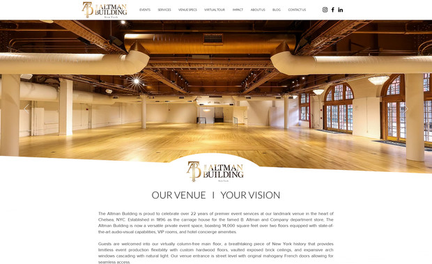 NYC Venue : We were hired to drive page 1 rankings and build a website UX and UI that helps sell more venue bookings.