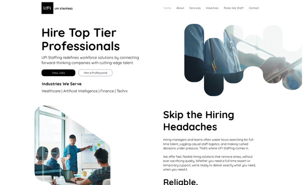 UPI Staffing New: Redesign of the website to create a clean, modern site that communicates the new services available.