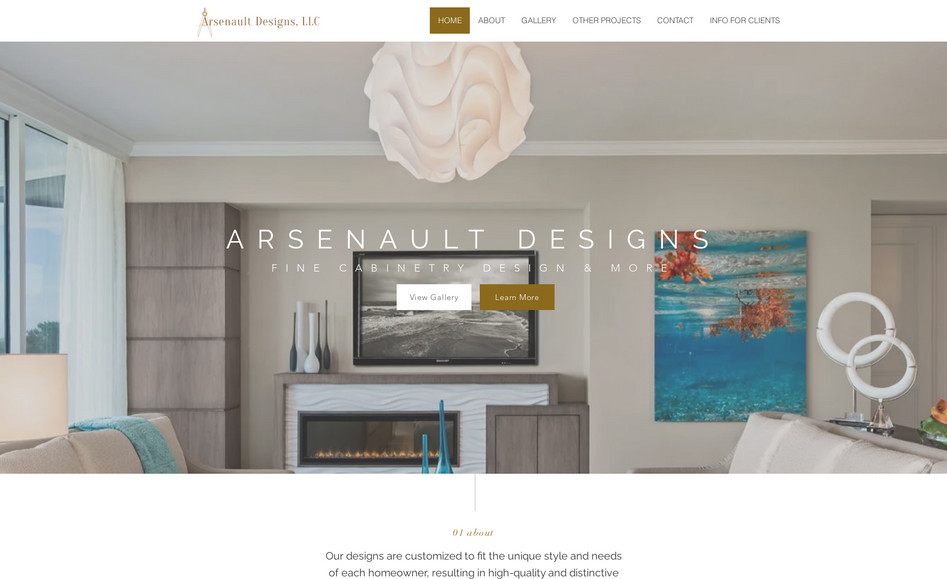Arsenault Designs : A full redesign website project with different portfolios to showcase the client's work
