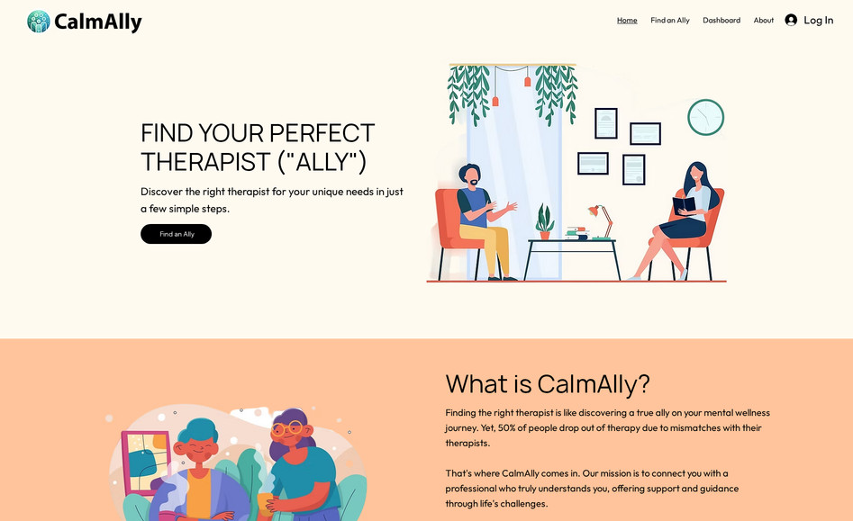 CalmAlly New: Find a therapist