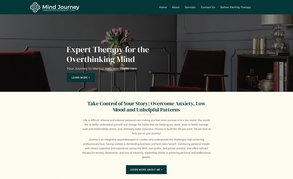 Mind Journey: Website SEO optimization performed using Ahrefs and SEMrush insights to boost organic traffic, increase sales, enhance conversion rates, improve user experience, and lower bounce rates.
