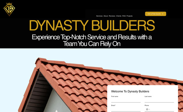 Dynasty Builders: Roof Company Website
About
Service Area
Custom Form
Calendar
Booking Page
Added Media
