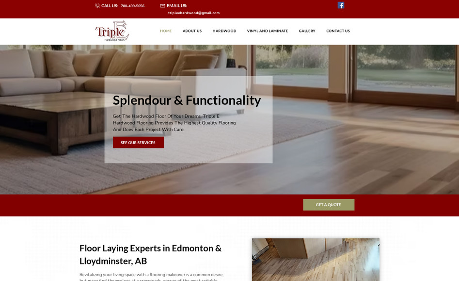 Triple E: Alberta Media built a sleek, photo-rich website to showcase Triple E Hardwood’s craftsmanship while driving customer inquiries. Designed for easy navigation with clear calls-to-action to convert visitors into phone calls and new clients.