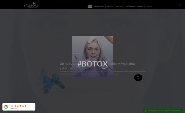 Corpore: Pagina web corporativa para centro de medicina estetica
