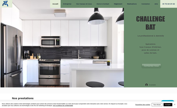 CHALLENGE BAT: Site vitrine pour une entreprise du bâtiment