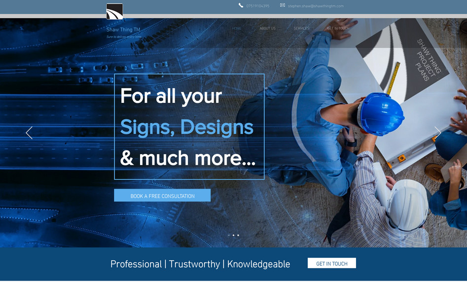 Shaw Thing: Cusotm website design for a professional project planner for traffic management