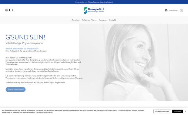 TherapieTirol: Physiotherapie und Plates Reformer Kurse mit einfacher Online-Buchungsmöglichkeit und Handy-App.