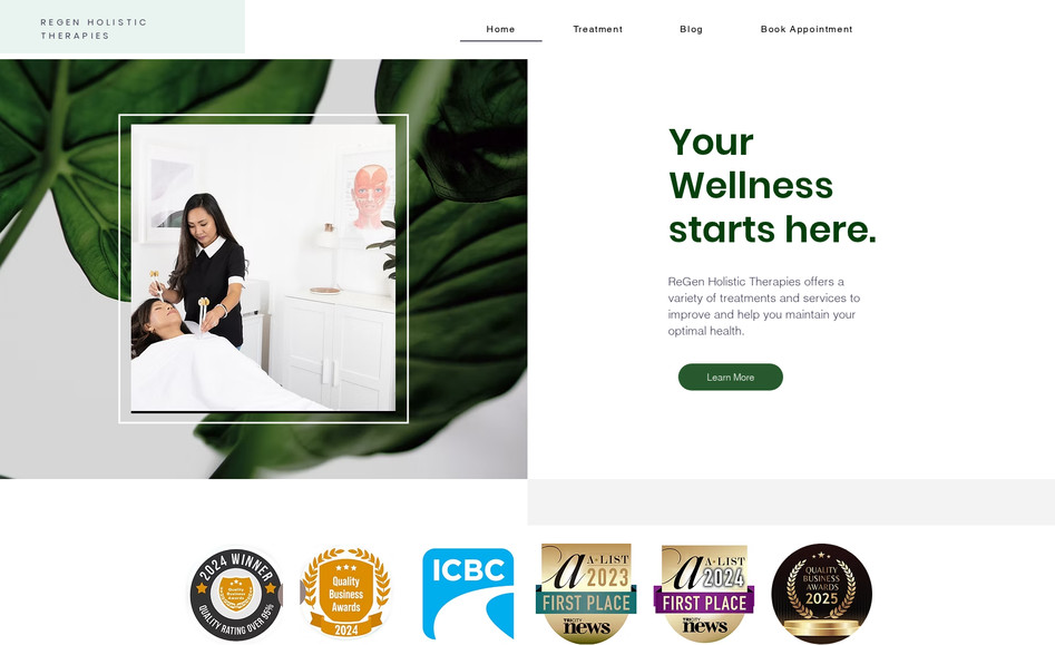 Regen Holistic: Full re-design of client's website. We listened to her requests and designed a modern, clean and interactive website that offered a simplistic user experiences. 