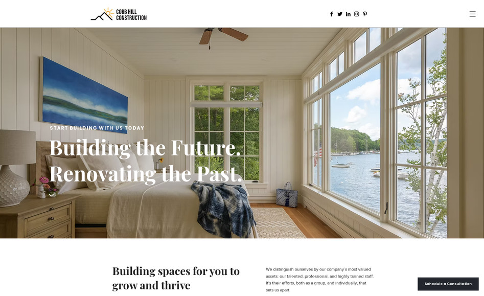 Cobb Hill: Overview:
We partnered with Cobb Hill Construction, a respected design-build firm based in Concord, New Hampshire, to revamp their website and elevate their digital presence. With decades of experience in both residential and commercial construction, Cobb Hill needed a modern, user-friendly site that effectively showcases their portfolio, highlights their design-build process, and supports new business inquiries.

Scope of Work:

Complete website redesign to reflect craftsmanship, professionalism, and trust

Portfolio sections for both commercial and residential projects with detailed case studies

Team and culture pages to humanize the brand and support recruitment

SEO-friendly structure built to improve visibility in regional search results

Blog setup to support ongoing content marketing and expertise positioning

CMS integration for easy content updates by the internal team

Mobile-first design for seamless experience across all devices

Contact and consultation forms to generate qualified leads

Outcome:
The new Cobb Hill Construction website presents the company as a seasoned, capable partner in every phase of the building process. It’s designed to support lead generation, build credibility, and provide an engaging experience for clients, partners, and prospective hires. The site now reflects the quality of work Cobb Hill is known for—both in the field and online.