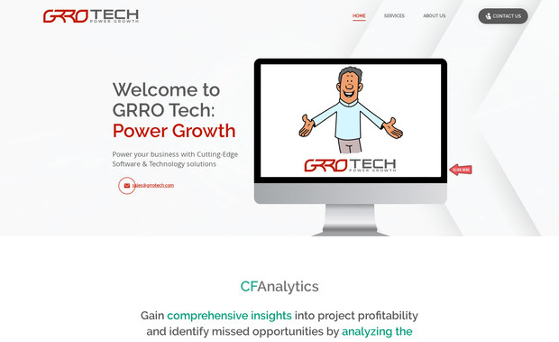 GRRO Tech: We assisted Grotech in designing their website from scratch, bringing their vision to life with a modern, responsive design. The site is mobile-friendly, optimized for SEO, and tailored to showcase their IT solutions effectively, enhancing their online presence and client engagement.