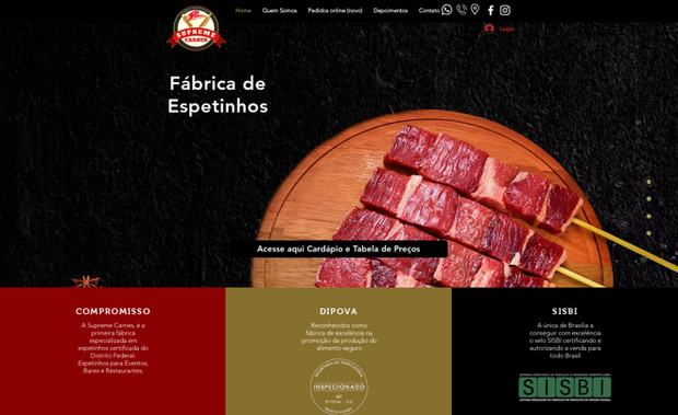 Supreme Carnes: Criação de Portal de Pedidos de Espetinhos e gerenciamento de google Ads